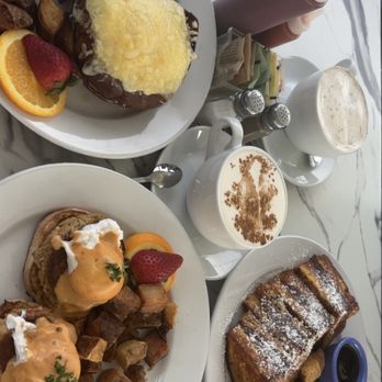 Cafe Jolie - Croque Madame ($18), Crab Cake Benedict ($21), Monte Cristo ($18) - Breakfast & Brunch Near Me - Alameda, California