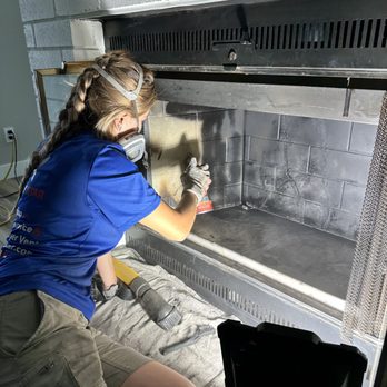 Chimney Star - Chimney Sweep & Air Duct Cleaning - Applying the ceramic coating - Chimney Sweeps Near Me - Pflugerville, Texas