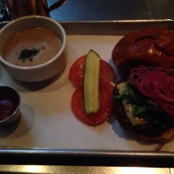 Union Public House - The Union Burger w/potato soup - American Near Me - Tucson, Arizona Union Public House - The Union Burger w/potato soup - American Near Me - Tucson, Arizona