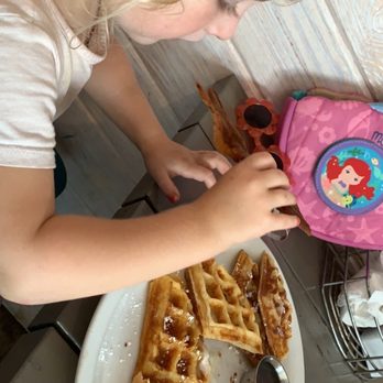 Big Bad Breakfast - Waffle and bacon (requested powdered sugar on the side) - Breakfast & Brunch Near Me - Inlet Beach, Florida Big Bad Breakfast - Waffle and bacon (requested powdered sugar on the side) - Breakfast & Brunch Near Me - Inlet Beach, Florida