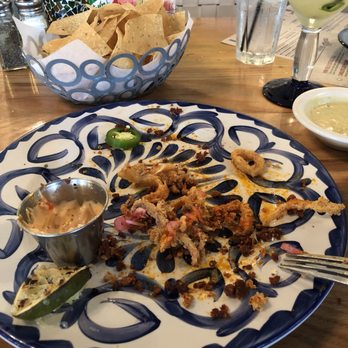 Ambriza - As you can see, we were so into eating the calamares, we almost forgot to take a picture!! - Mexican Near Me - Houston, Texas