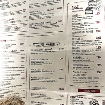 Pasta e Vino Osteria - Menu outside restaurant - Roman Near Me - Rome, RM