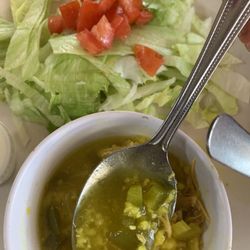 Keno Cafe - "Salad" and chicken and rice soup.