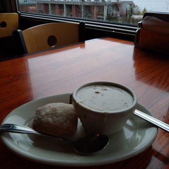 Sound View Cafe - Clam chowder with a roll - Breakfast & Brunch Near Me - Seattle, Washington