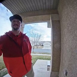 Company ringing door bell