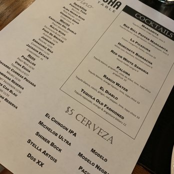 La Cosecha Mexican Table - Paper menus for now - New Mexican Cuisine Near Me - New Braunfels, Texas