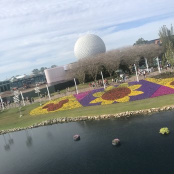 Disney's Epcot Park Monorail Station - View of Epcot from the Monorail - Transportation Near Me - Orlando, Florida