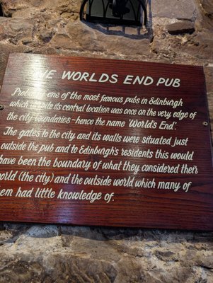 Menu photo 1 The World's End Edinburgh, EDH