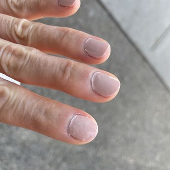 H&K Nail Salon - $13 Regular Manicure: Essie topless & barefoot. Uneven layers by the head tech (far left station) - Nail Salons Near Me - Astoria, New York