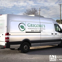 AZRag Installations and Print Services - Plotted vinyl graphics for a local flooring company. This is a cost effective option for advertising your business on a tight budget.