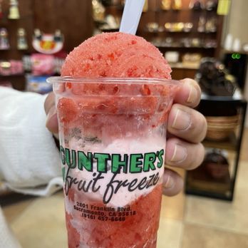 Snooks Chocolate Factory - Gunther's fruit freeze- strawberry with ice cream - Candy Stores Near Me - Folsom, California