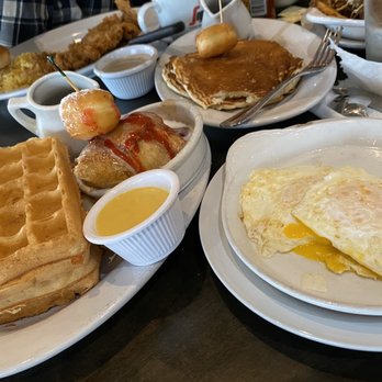 Maple Bacon Restaurant - Croque monsieur waffle. I'd order something else next time. - American Near Me - Plano, Texas