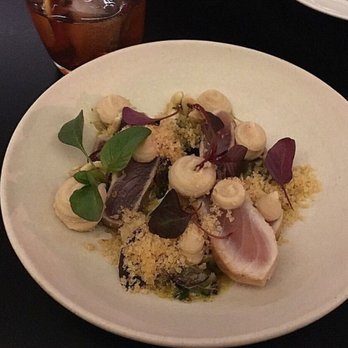 AnnaLena - Seared tuna, cashews, white bean purée, potato crumbs - Canadian (New) Near Me - Vancouver, British Columbia