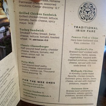 Four Green Fields - Menu - Irish Near Me - Tampa, Florida Four Green Fields - Menu - Irish Near Me - Tampa, Florida