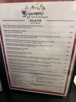 Menu photo 4 Le Bistro Lyonnais Paris, 75 Menu photo 4 Le Bistro Lyonnais Paris, 75