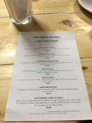Menu photo 1 Fatboys Joint Afghan Canteen Crawley, WSX
