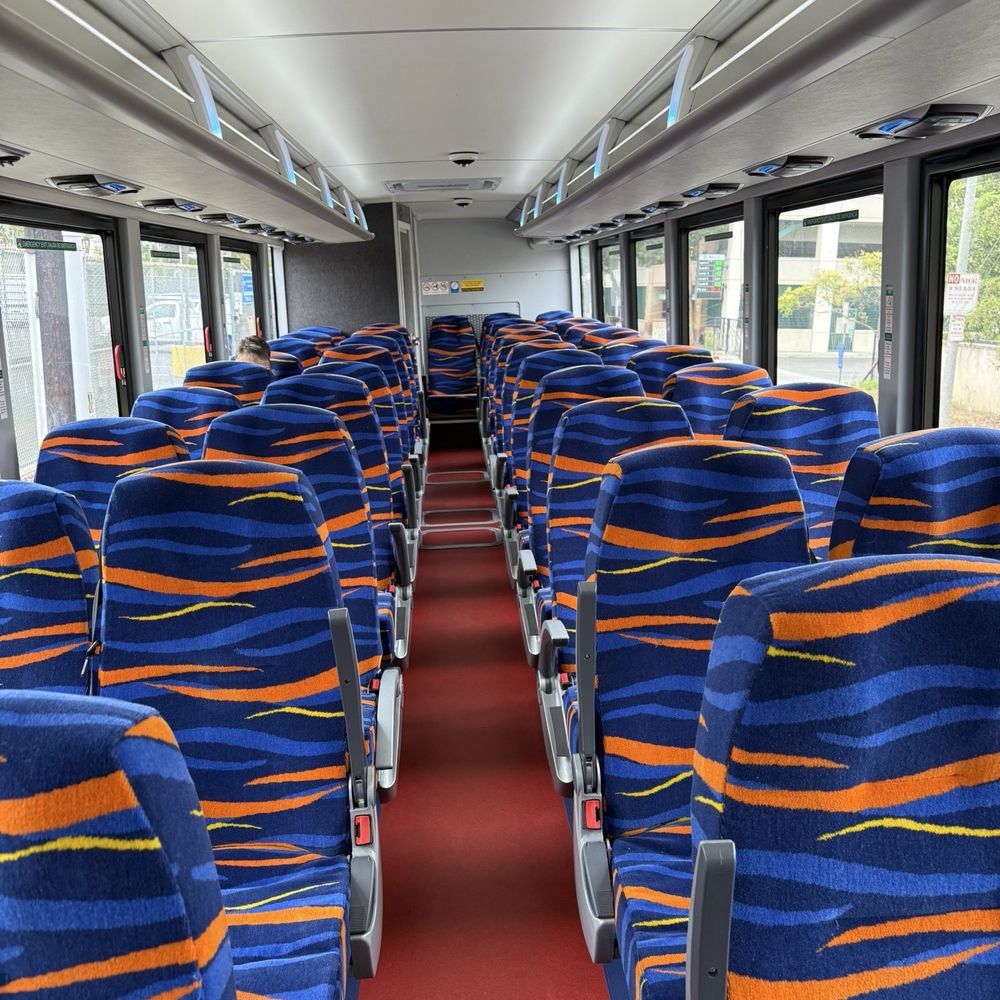 Long Beach Transit Museum Express - Inside of bus - Public Transportation Near Me - Long Beach, California Long Beach Transit Museum Express - Inside of bus - Public Transportation Near Me - Long Beach, California