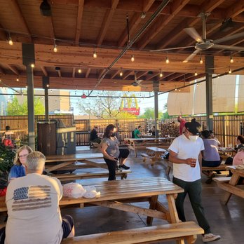Little Miss BBQ - The patio area filled with wooden picnic benches - Barbeque Near Me - Phoenix, Arizona Little Miss BBQ - The patio area filled with wooden picnic benches - Barbeque Near Me - Phoenix, Arizona