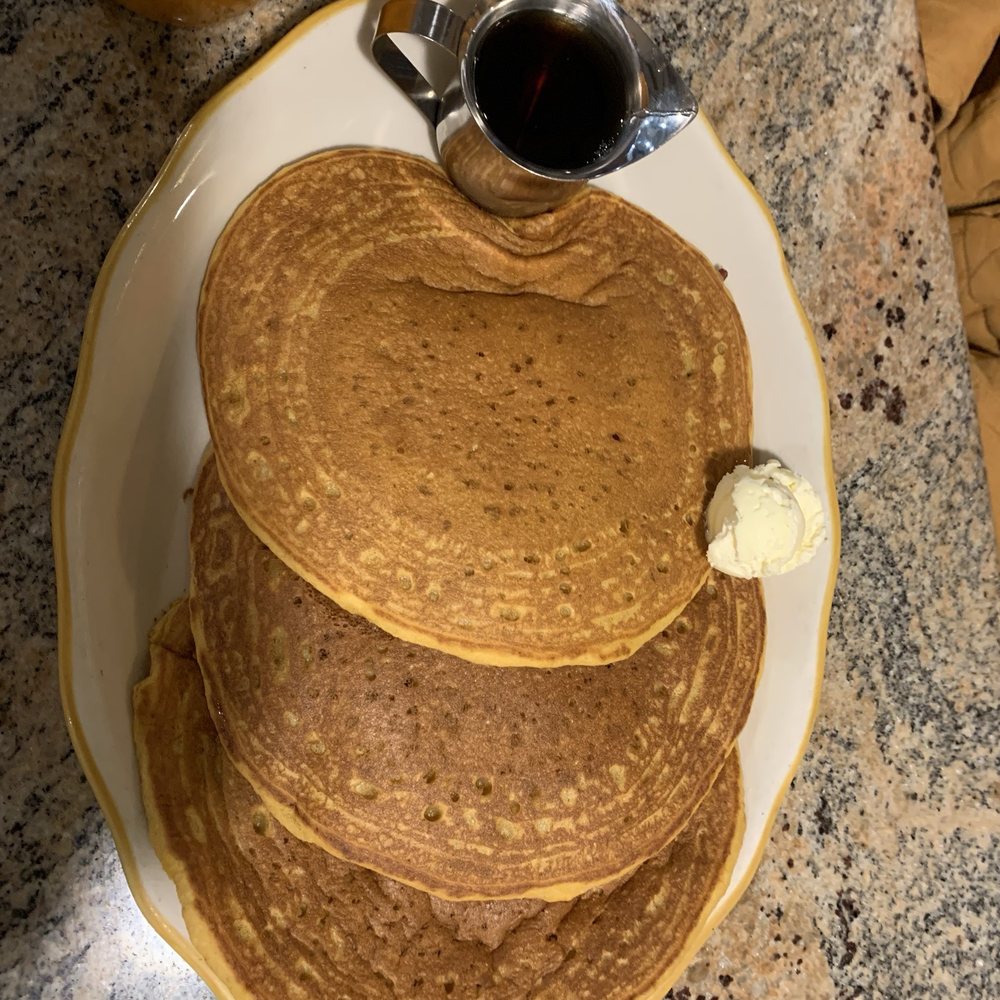 Pumkin Walnut pancakes. Giant pancakes.