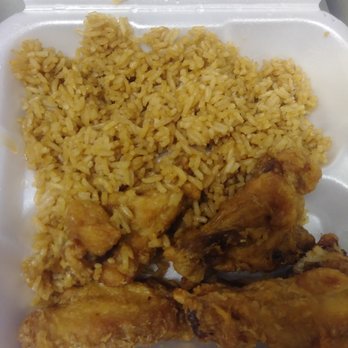Sushi China Cafe - Dry flavorless wings and rice. Note the lack of vegetables (even onion) in the fried rice. - Sushi Bars Near Me - Morrow, Georgia