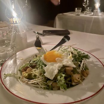 Le Parisien - Salade Lyonnaise. Some kinda salad with thick cut bacon and egg. crazy good. - French Near Me - Oklahoma City, Oklahoma Le Parisien - Salade Lyonnaise. Some kinda salad with thick cut bacon and egg. crazy good. - French Near Me - Oklahoma City, Oklahoma