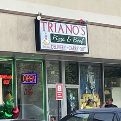 Triano's Pizza - Outside view, in strip mall.
