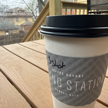 Filling Station - Midtown - 3 shots in a pistachio honey latte. I couldn't afford the oat milk - Coffee & Tea Near Me - Kansas City, Missouri Filling Station - Midtown - 3 shots in a pistachio honey latte. I couldn't afford the oat milk - Coffee & Tea Near Me - Kansas City, Missouri
