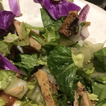 Cedar Garden - questionably dark pieces of chicken. nothing else in salad but lettuce - Middle Eastern Near Me - Saint Clair Shores, Michigan
