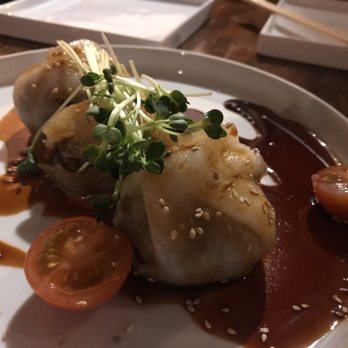 Lucky Belly - Oxtail dumplings with soy sauce, ginger hot mustard creme whaaaaaa? - Bars Near Me - Honolulu, Hawaii Lucky Belly - Oxtail dumplings with soy sauce, ginger hot mustard creme whaaaaaa? - Bars Near Me - Honolulu, Hawaii