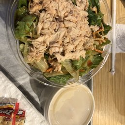 Thai Peanut Salmon Salad Meal with potato soup. Thai Peanut Salmon Salad Meal with potato soup.