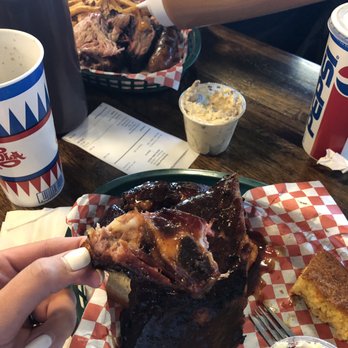 Steamboat BBQ - Rib tips, corn bread and coleslaw! Delicious! - Barbeque Near Me - Wheaton, Illinois