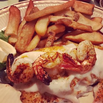 Captain's Quarters - Crab stuffed grouper topped with blackened shrimp. - New American Near Me - Santee, South Carolina Captain's Quarters - Crab stuffed grouper topped with blackened shrimp. - New American Near Me - Santee, South Carolina