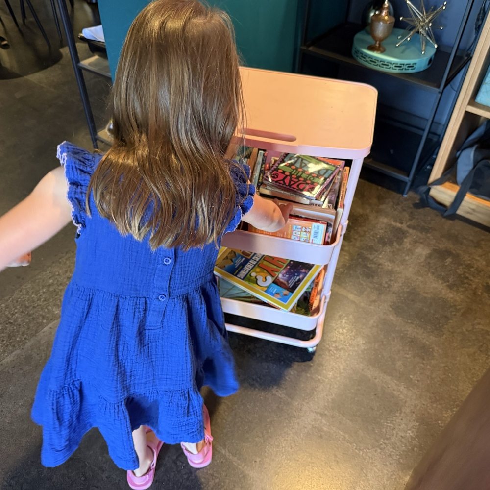 Shangri La - Book cart - who needs an iPad? - New American Near Me - Fair Oaks, California