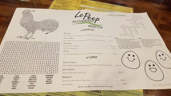 Menu photo 7 Le Peep - Memorial City Houston, TX