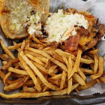 Kiras Flipside Grill - Pulled pork with bacon, cheese and coleslaw - Pizza Near Me - Bluffton, Ohio Kiras Flipside Grill - Pulled pork with bacon, cheese and coleslaw - Pizza Near Me - Bluffton, Ohio