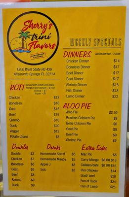 Menu photo 1 Sherry’s Trini Altamonte Springs, FL