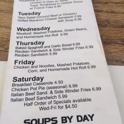 Wabash Coffee House - Daily specials menu
