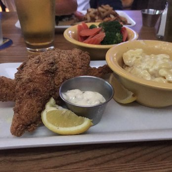 BoomerJack's Grill - Fried catfish with white mac and cheese and streamed veggies. - Sports Bars Near Me - Fairview, Texas BoomerJack's Grill - Fried catfish with white mac and cheese and streamed veggies. - Sports Bars Near Me - Fairview, Texas
