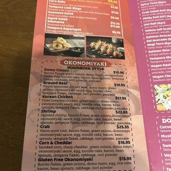 Domo Sushi - Menu - Sushi Bars Near Me - Cleveland, Ohio Domo Sushi - Menu - Sushi Bars Near Me - Cleveland, Ohio