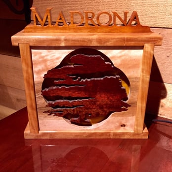 Madrona Vineyards - Logo Carving on Tasting Bar - Wineries Near Me - Camino, California