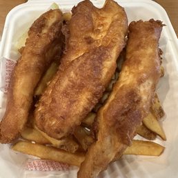 Halibut and chips Halibut and chips