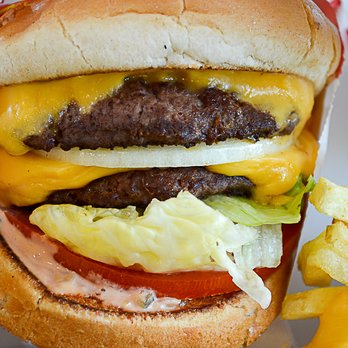 In-N-Out Burger - The Double-Double Cheeseburger is built with lettuce leaves, tomato and a mustard-cooked beef patty. There is just something about this comb - Burgers Near Me - El Centro, California In-N-Out Burger - The Double-Double Cheeseburger is built with lettuce leaves, tomato and a mustard-cooked beef patty. There is just something about this comb - Burgers Near Me - El Centro, California