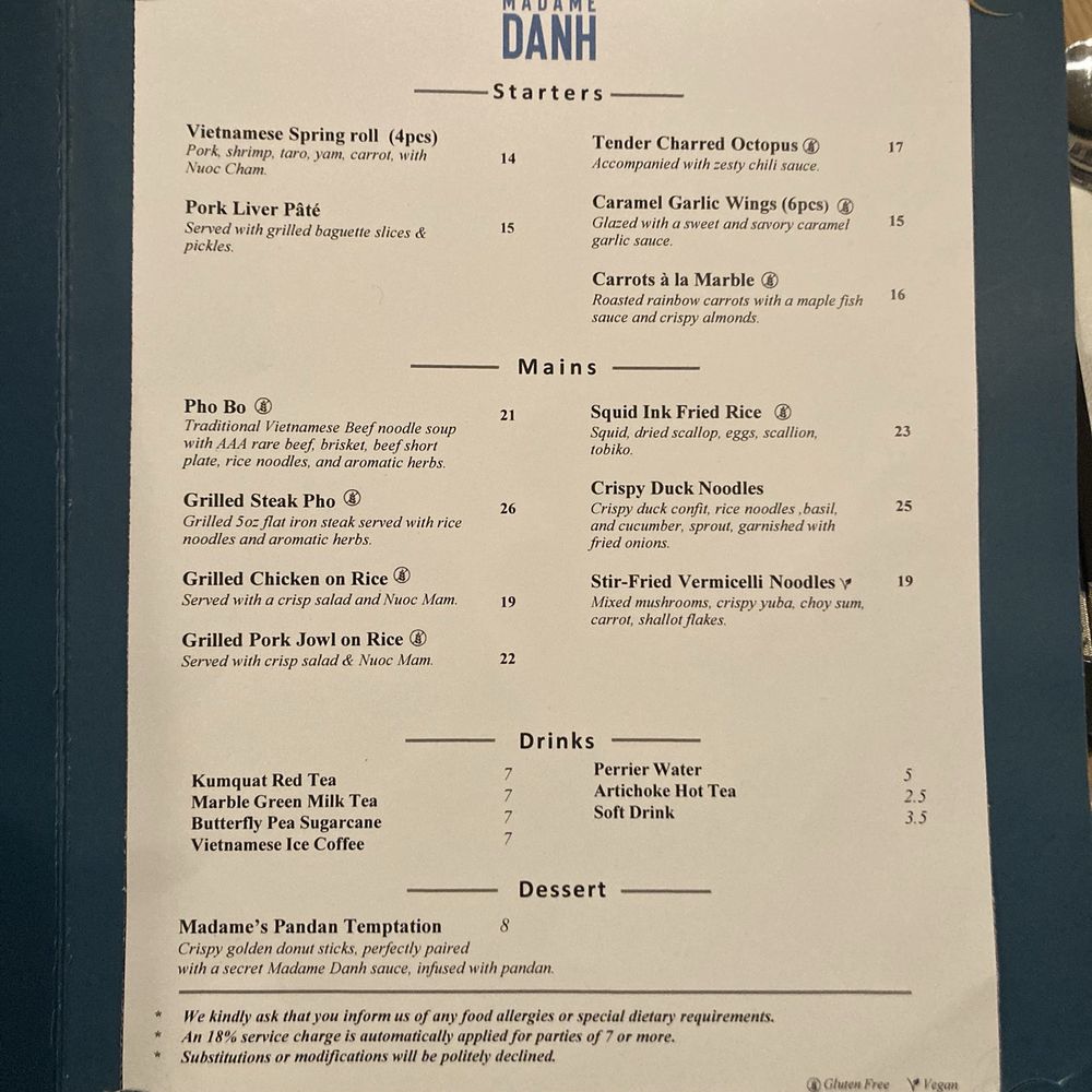 Madame Danh - Menu. - Vietnamese Near Me - Vancouver, British Columbia Madame Danh - Menu. - Vietnamese Near Me - Vancouver, British Columbia