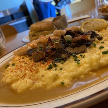 Pine State Biscuits - Reno - Shrimp n Grits biscuit w apple butter - Breakfast & Brunch Near Me - Reno, Nevada Pine State Biscuits - Reno - Shrimp n Grits biscuit w apple butter - Breakfast & Brunch Near Me - Reno, Nevada