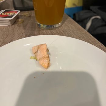 HighDive Kitchen + Bar - hair embedded in the salmon - American Near Me - Kalamazoo, Michigan