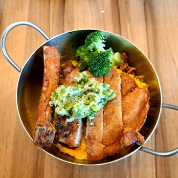 Good Catch Cafe - Pork Chop with Scallion Ginger Sauce and Scrambled Eggs on Instant Noodles - Hong Kong Style Cafe Near Me - Markham, Ontario
