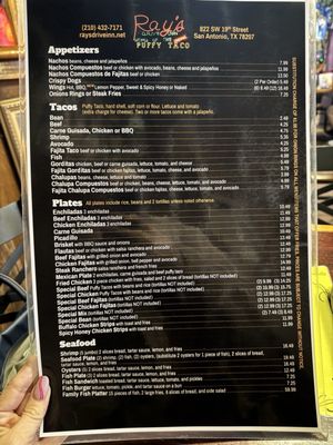 Menu photo 1 Ray's Drive Inn San Antonio, TX Menu photo 1 Ray's Drive Inn San Antonio, TX