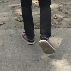 Haduan Falls - Our guide's choice of footwear was slides with socks.