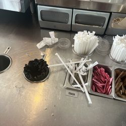 Chipotle Mexican Grill - Out of forks, mess everywhere