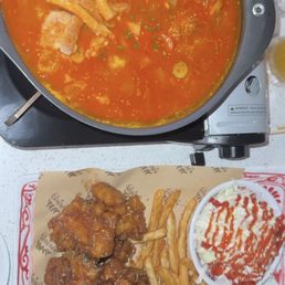 Soy chicken and kimchi stew